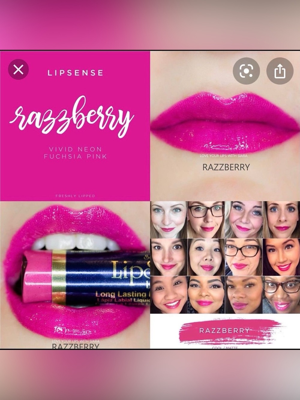 LipSense Razzberry Vivid Fuchsia Pink Long-Lasting Lip Color